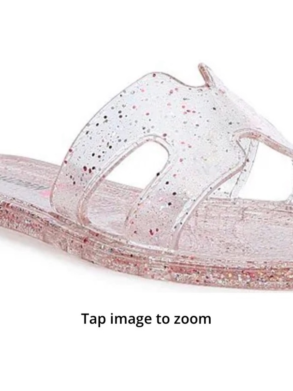Steve Madden Girls Clear Pink Glitter Jelly Slide Sandals - size 3